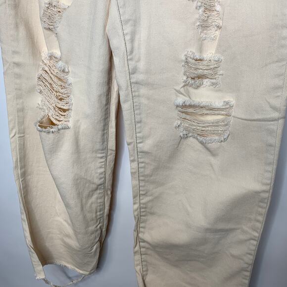 Wild Fable Cream Distressed High Rise Skater Jeans Sz 4 - Picture 6 of 11